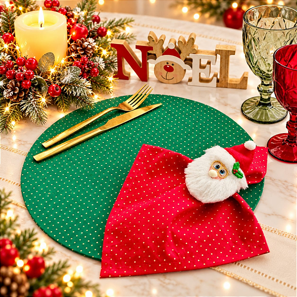 Kit Natal XR: 1 Capa + 1 Guardanapo + 1 Anel PG