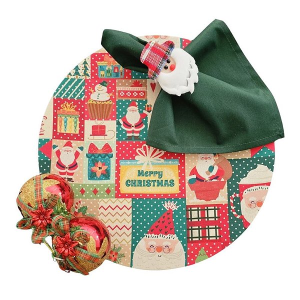 Kit Natal XP: 1 Capa + 1 Guardanapo + 1 Anel PG