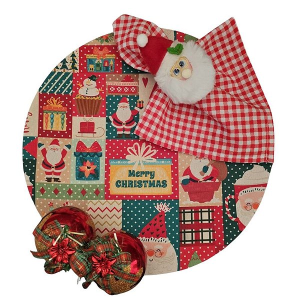 Kit Natal XY: 1 Capa + 1 Guardanapo + 1 Anel PG