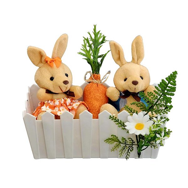 Cesta Casal Margarida Laranja Páscoa P-2511