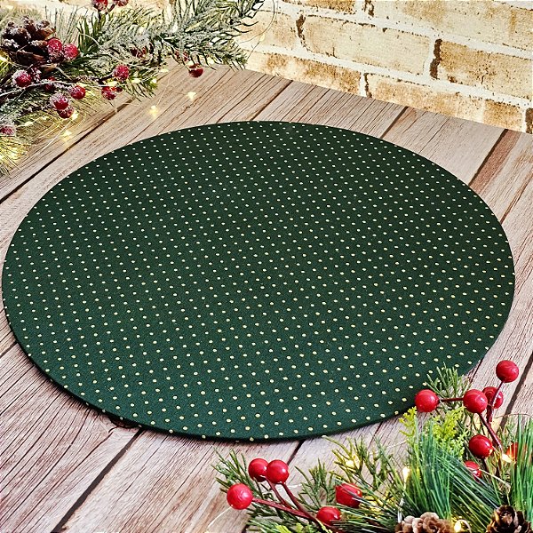 Capa de Sousplat Poá Verde Escuro Natal