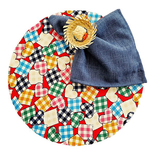 Kit Patch Coração Jeans