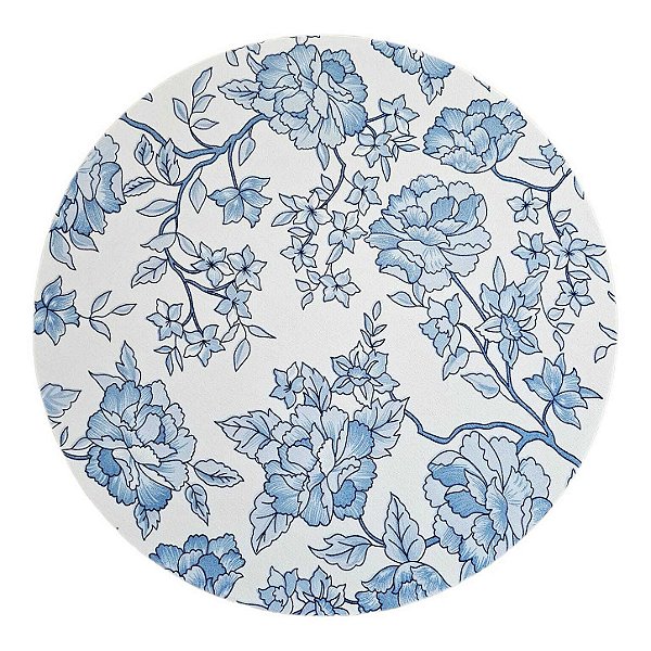 Capa Floral Azul e Branco