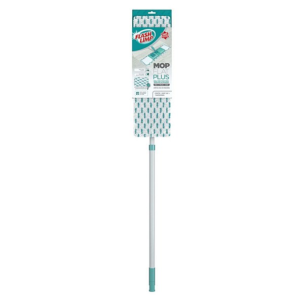 Mop Flat Microfibra Plus Com Cabo telescópico ajustável
