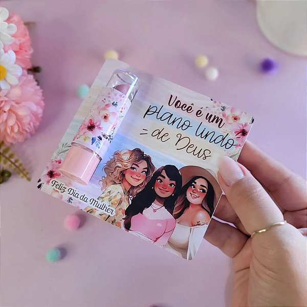 Card com Batom / Manteiga de Cacau Dia das Mulheres