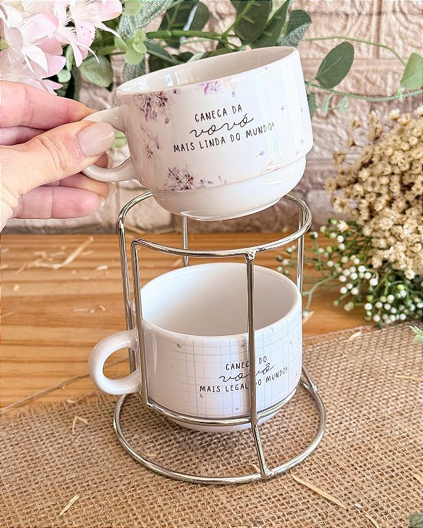 Torre Xícaras Avós Personalizadas
