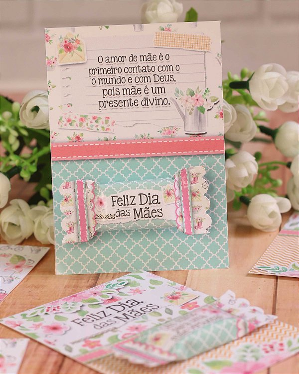 Card com bala personalizada Dia das Mães