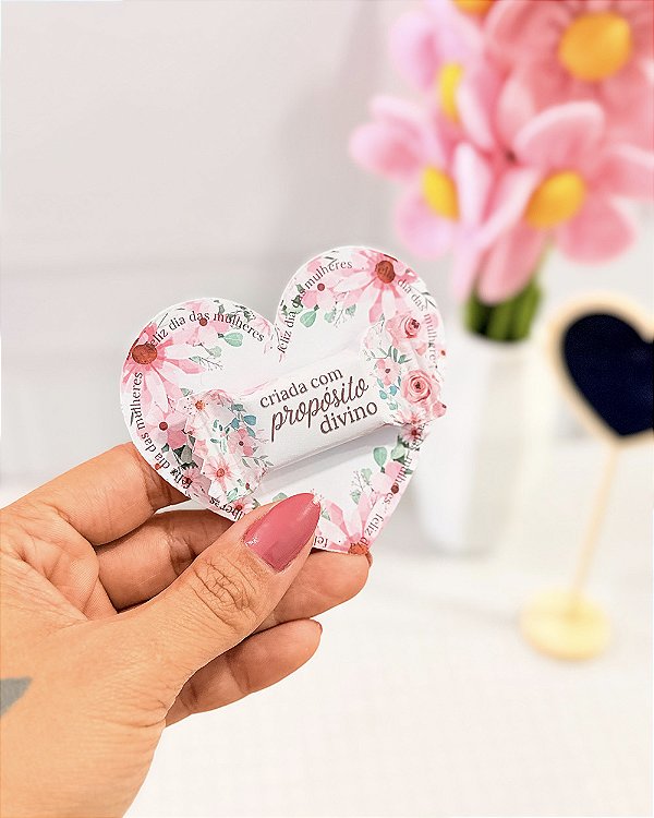 Card com bala personalizada Dia das Mulheres