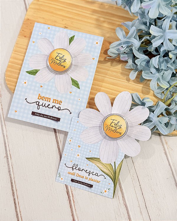 Card com potinho de creme hidratante Margarida Personalizado