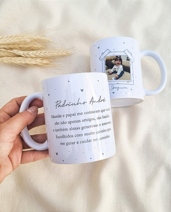 Caneca Padrinhos com foto personalizada