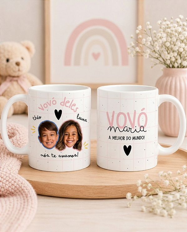 Caneca Personalizada Vó / Vô rostinhos