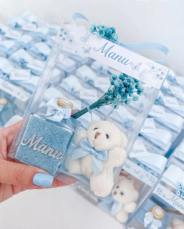 Aromatizador com ursinho personalizado glitter