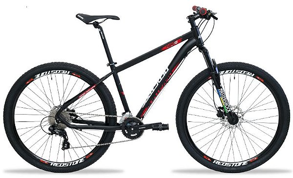 BICICLETA REDSTONE TAIPAN ARO 29 TAM 17 PTO/VERM/BCO 24VEL