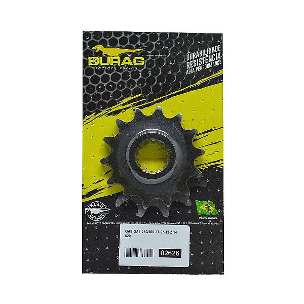 Pinhão Gasgas 250/300 2T 07-12 14 dentes Durag