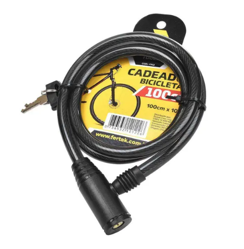 Cadeado Bike C/Chave 100Cm X 12Mm - Un