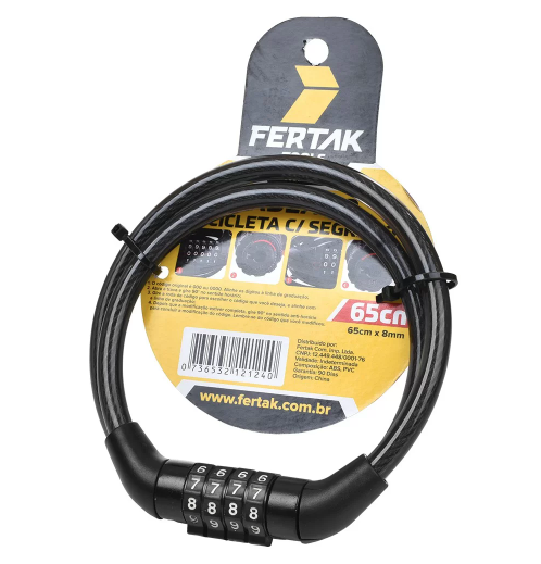Cadeado Bike C/Segredo Fertak 65Cm X 8Mm   - Un
