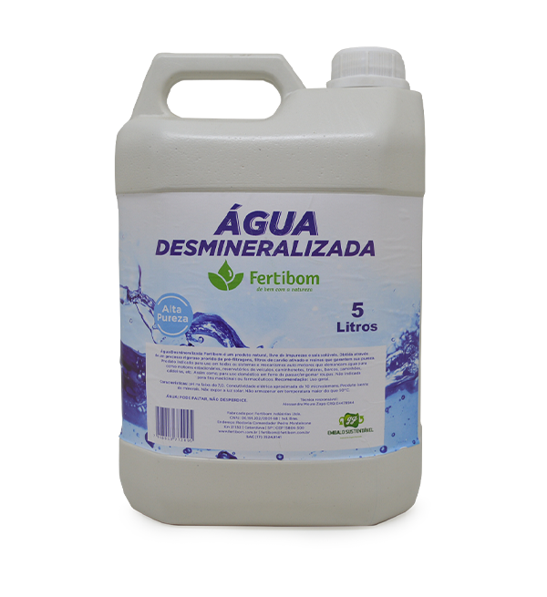 Agua De Baterias E Radiadores Desmineralizada Fertibom - 5Lt