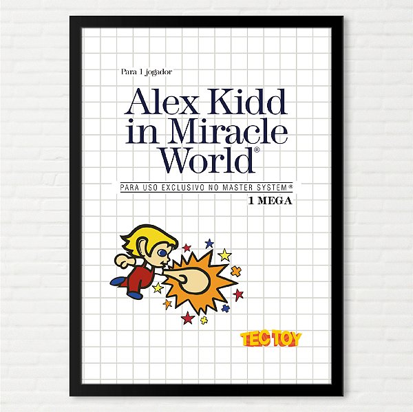 Quadro Capa do Alex Kidd in Miracle World - Sega Master System TecToy