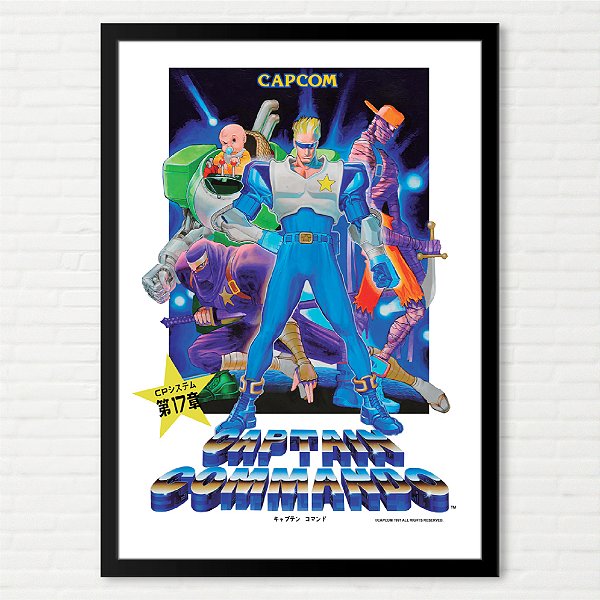 Quadro Captain Commando - Pôster Arcade Capcom Fundo Branco