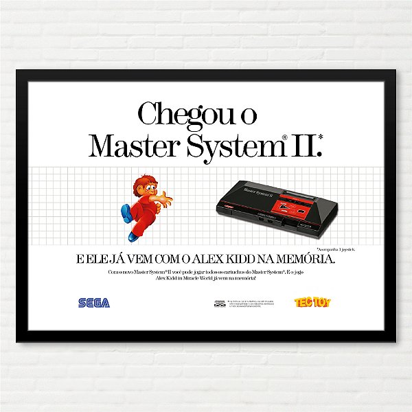 Quadro Alex Kidd no Master System II TecToy - Propaganda Revista