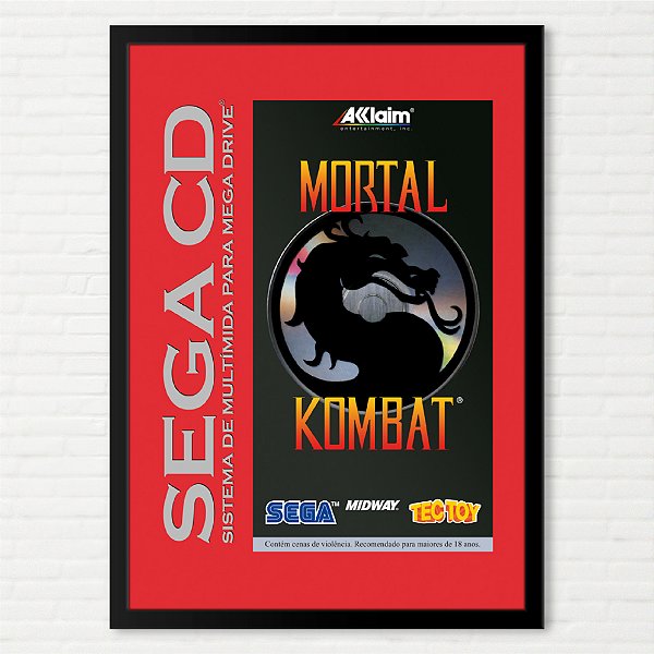 Quadro Capa do Mortal Kombat - Sega CD TecToy