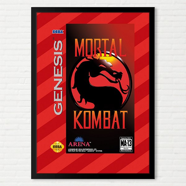 Quadro Capa do Mortal Kombat - Sega Genesis (Mega Drive) Americano