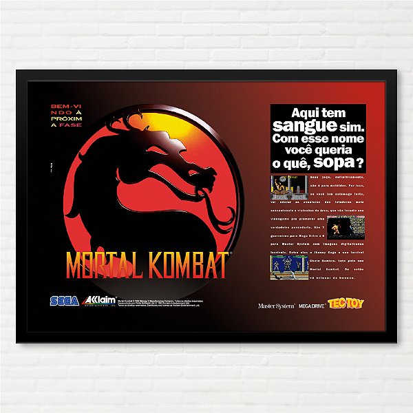Quadro Mortal Kombat Mega Drive TecToy - Propaganda Revista