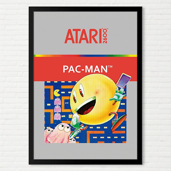 Quadro Capa do Pacman - Atari 2600 Prata