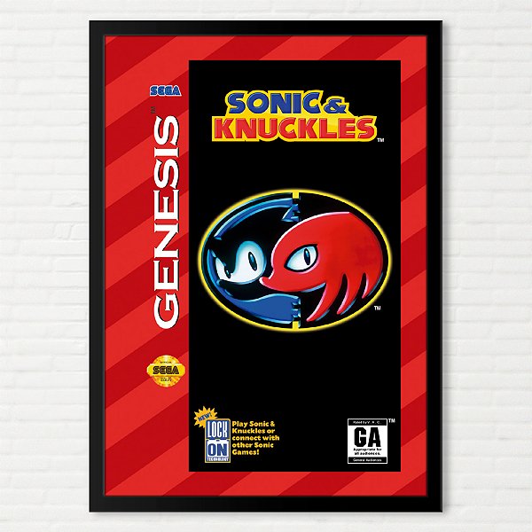 Quadro Capa do Sonic & Knuckles - Sega Genesis (Mega Drive) Americano