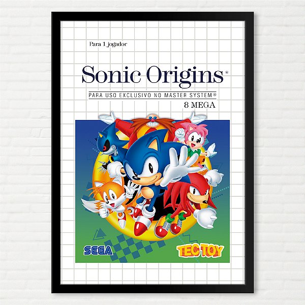 Quadro Capa do Sonic Origins - Sega Master System TecToy