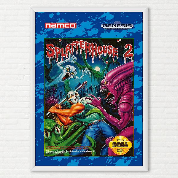 Quadro Capa do Splatterhouse 2 - Sega Mega Drive Japonês - Final Frame Quadros Decorativos