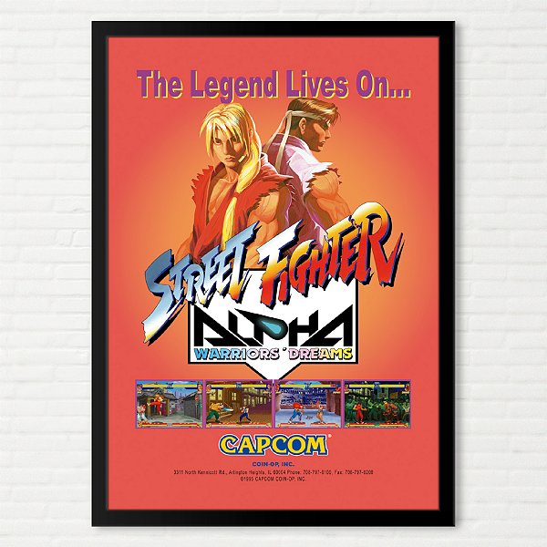 Quadro Street Fighter Alpha - Pôster Arcade Capcom