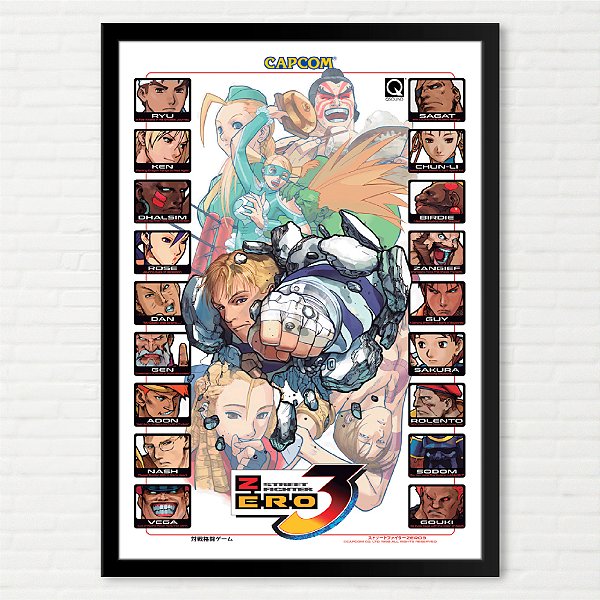 Quadro Street Fighter Zero 3 - Pôster Arcade Capcom