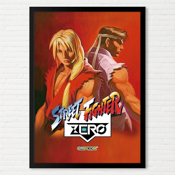 Quadro Street Fighter Zero Ryu e Ken - Pôster Arcade Capcom