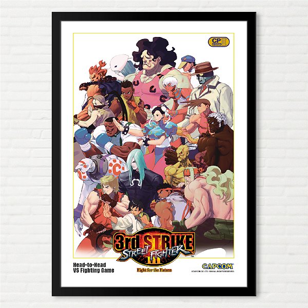 Quadro Street Fighter 3 Third Strike - Pôster Arcade Capcom