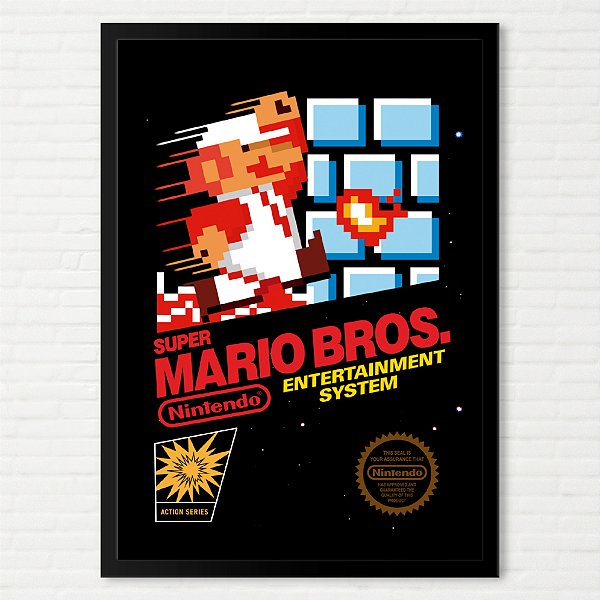 Quadro Capa do Super Mario Bros - NES Americano