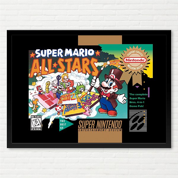 Quadro Capa do Super Mario All-Stars Players Choice - Super Nintendo