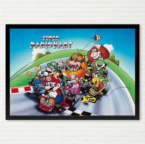 Quadro Super Mario Kart Pôster - Super Nintendo