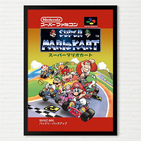 Quadro Capa do Super Mario Kart - Super Famicom (Super Nintendo) Japonês