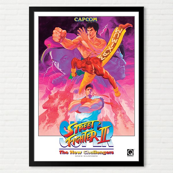 Quadro Super Street Fighter 2 The New Challengers Versão 02 - Arcade Pôster Capcom