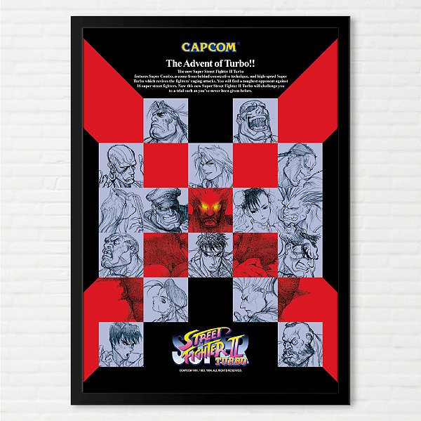 Quadro Super Street Fighter 2 Turbo - Arcade Pôster Capcom
