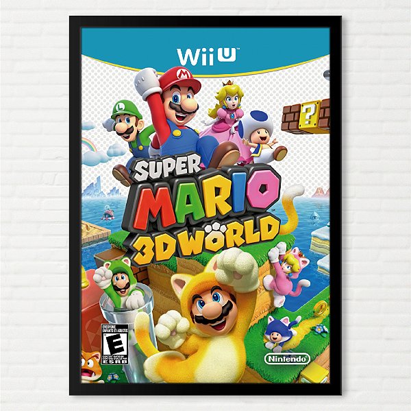 Quadro Capa do Super Mario 3D World - Nintendo Wii U