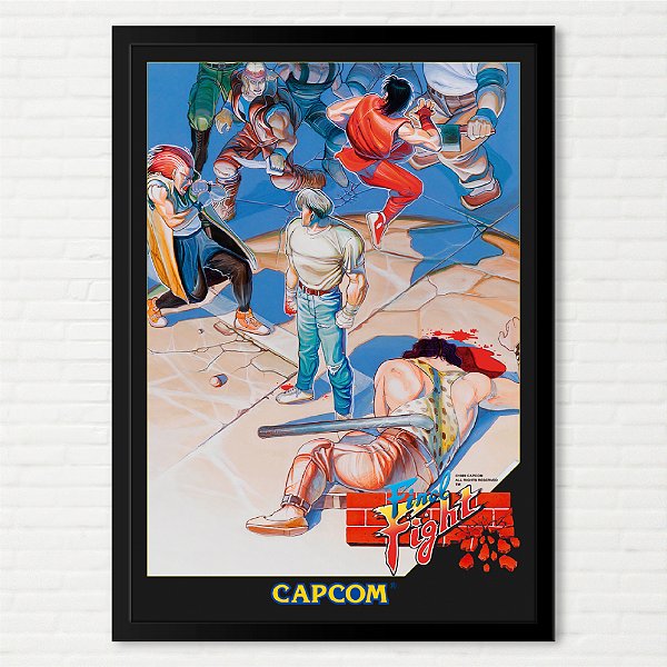 Quadro Final Fight - Pôster Arcade Capcom