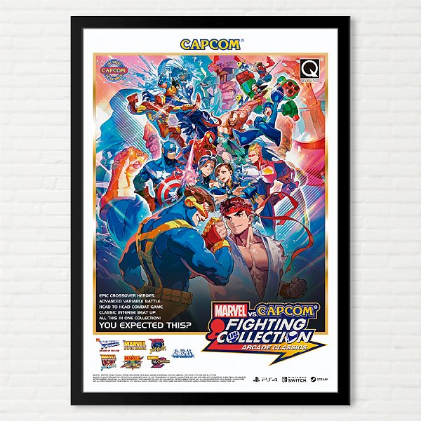 Quadro Marvel vs Capcom Fighting Collection - Pôster Clássico Capcom