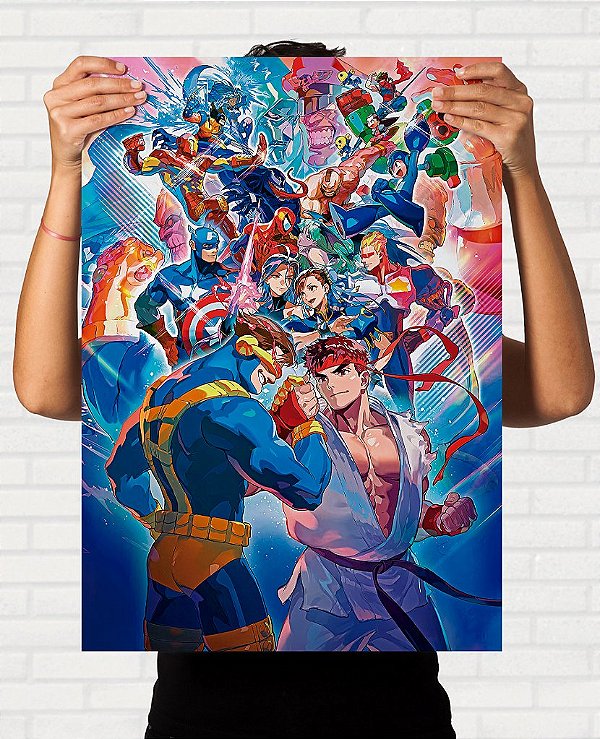 Quadro Marvel vs Capcom Fighting Collection Arte - Pôster Capcom ...