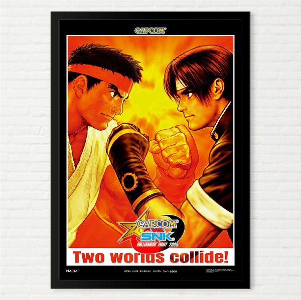 Quadro Capcom vs SNK Arcade Pôster - Ryu e Kyo
