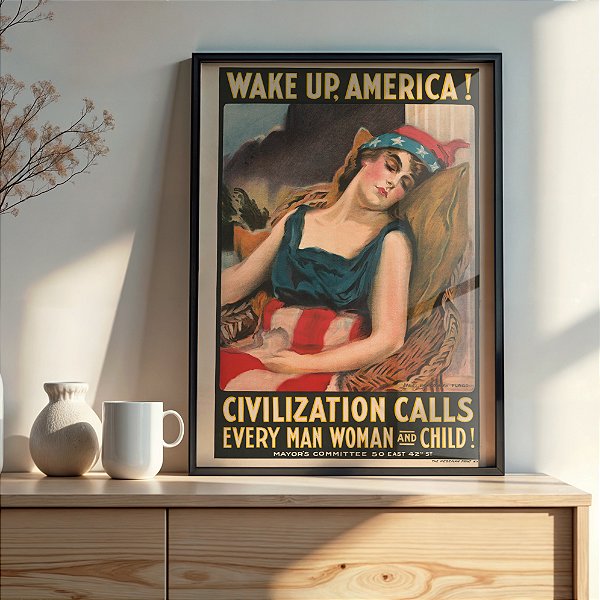 Quadro Wake Up America - James Montgomery Flagg