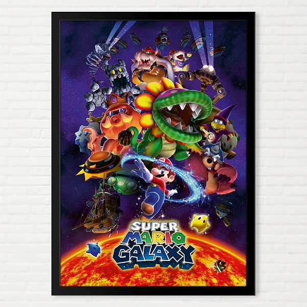 Quadro Super Mario Galaxy Pôster - Nintendo Wii