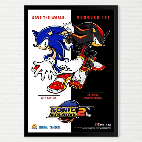 Quadro Sonic Adventure 2 Pôster Americano - Sega Dreamcast