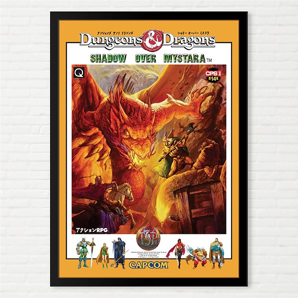 Quadro Dungeons & Dragons Shadow Over Mystara Pôster Capcom Arcade